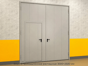 Ворота промышленные распашные 3000×2500 мм preview 1